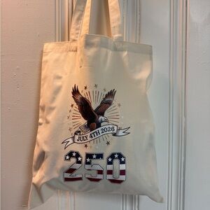 CANVAS TOTE BAG 250th Anniversary USA Graphic Grocery Bag